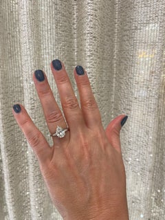 Platinum Pear Shape 3 Stone Engagement Ring