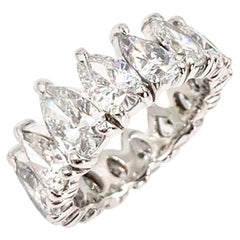 Platinum Pear Shape Diamond Eternity Band Ring