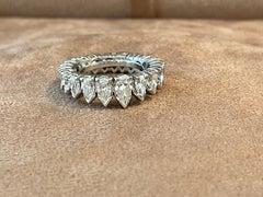 Platinum Pear Shape Diamond Eternity Ring 4.20 ct