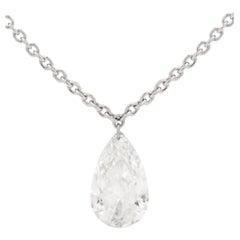 Used Platinum pear shape single Diamond pendant