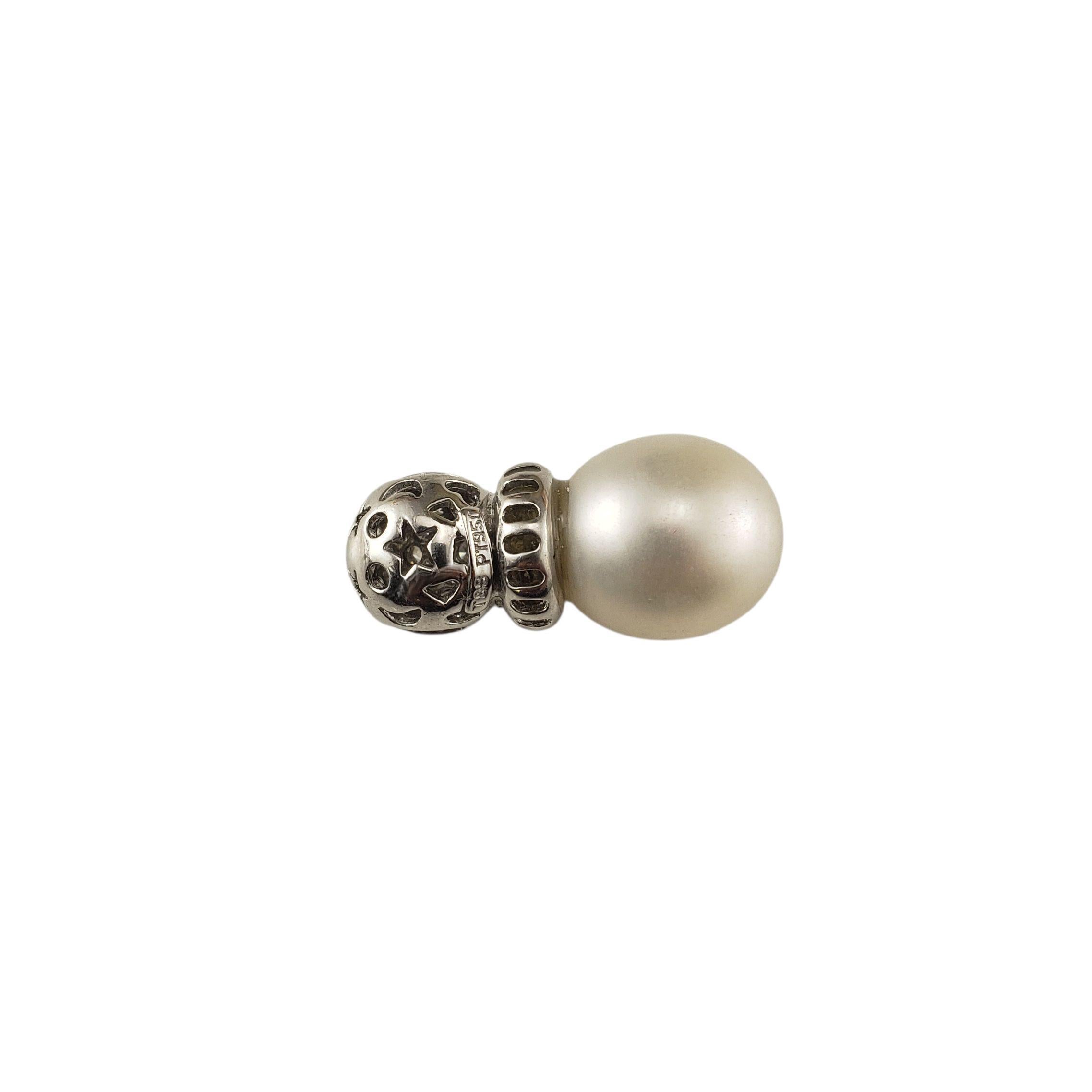 Colgante de perlas y diamantes de platino #22911 en Bueno estado para la venta en Washington Depot, CT