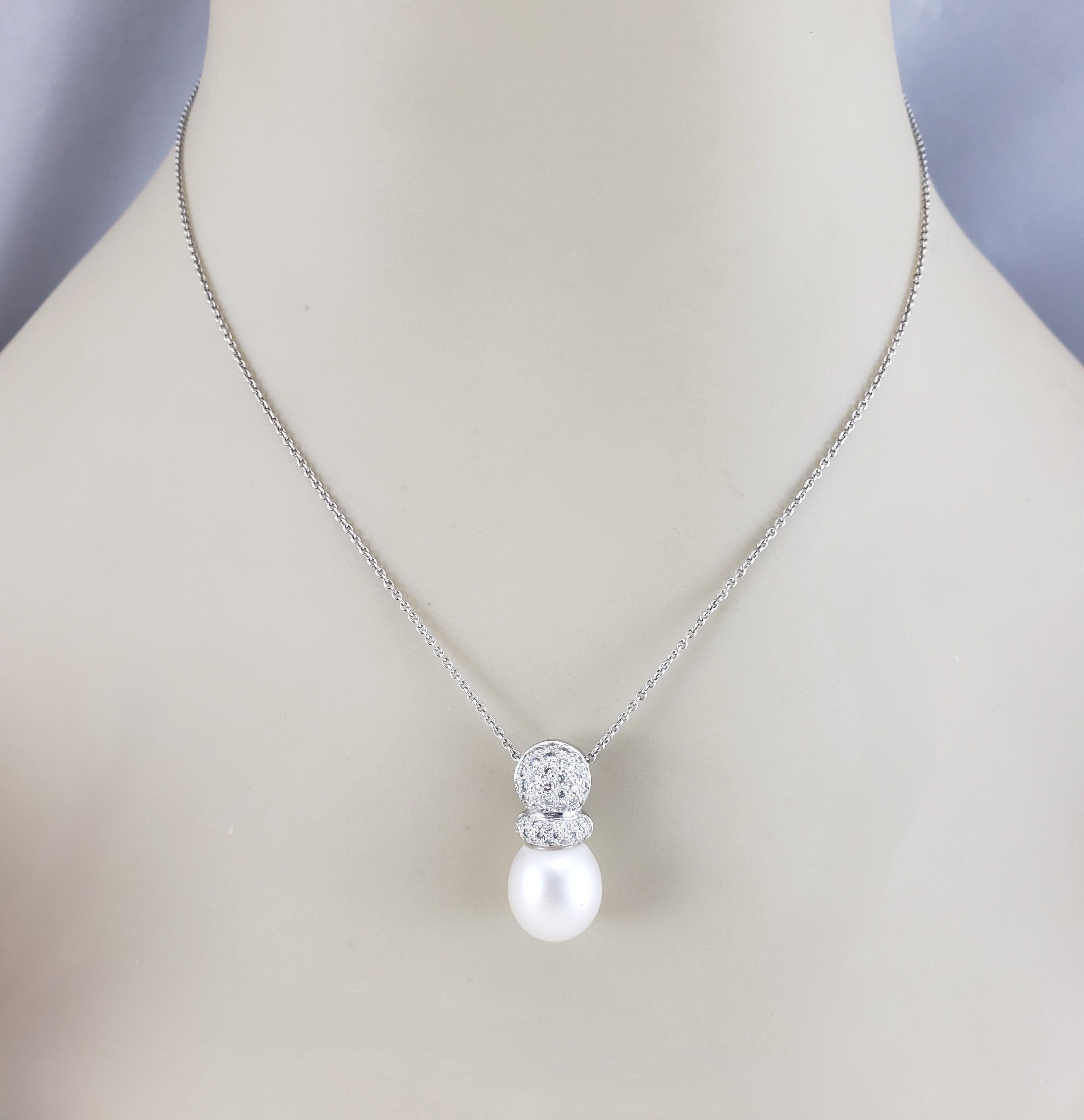 Colgante de perlas y diamantes de platino #22911 en venta 1