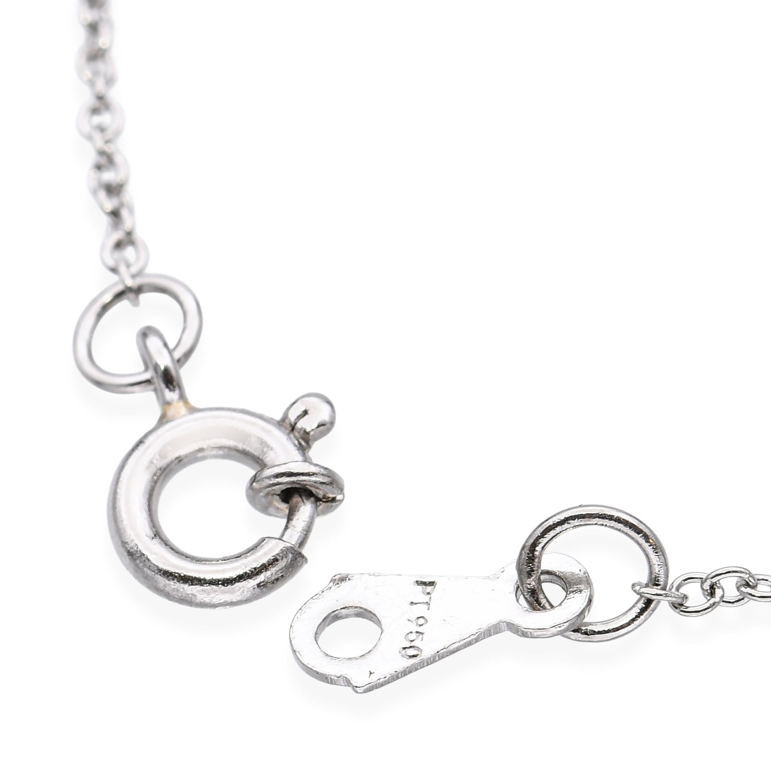 Platin Perlen und Diamanten Slider Anhänger Halskette im Angebot 1