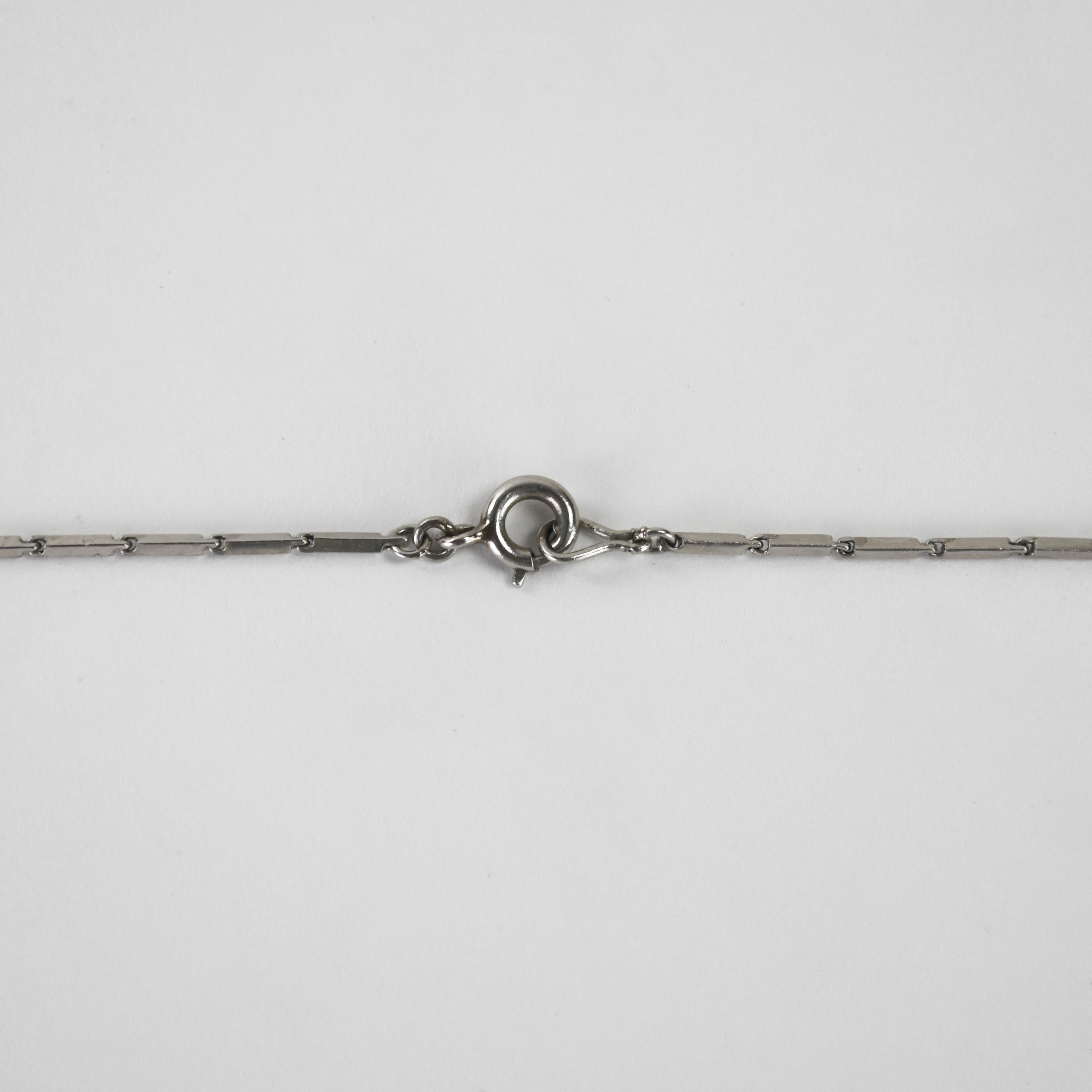 Collana di platino con perle e diamanti 15,6g In condizioni ottime in vendita a Laguna Beach, CA