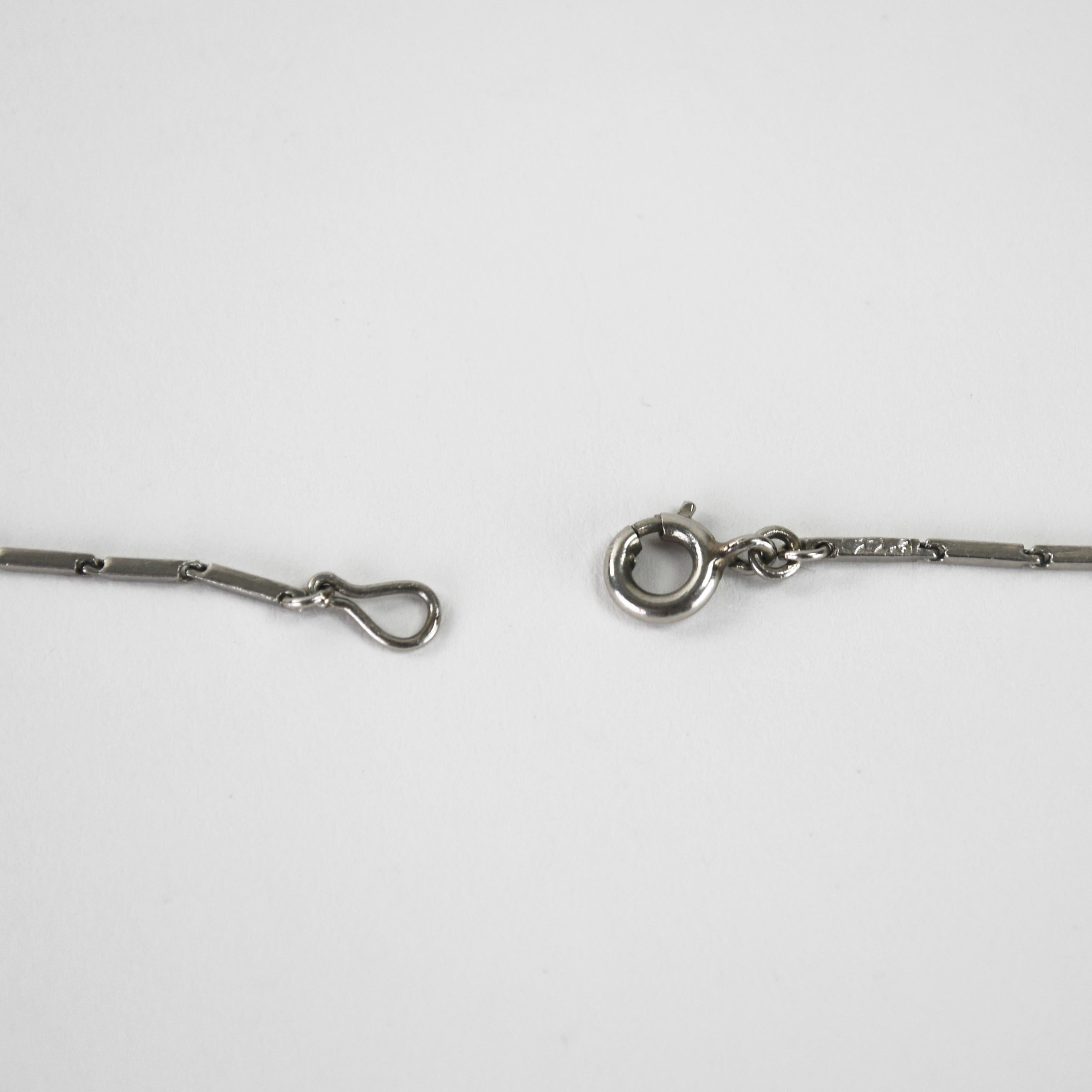 da uomo o donna Collana di platino con perle e diamanti 15,6g in vendita