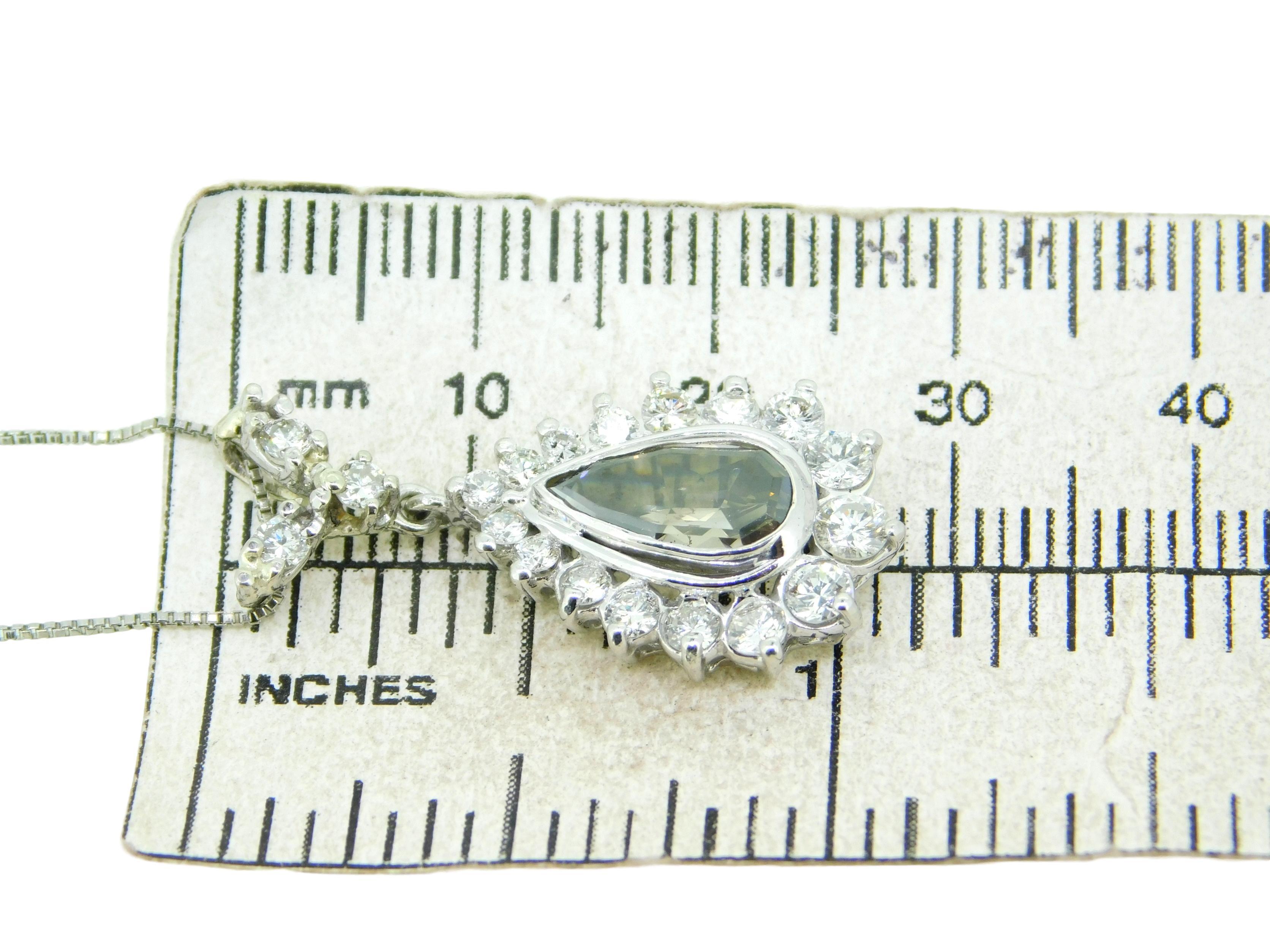 Platinum Pendant 1 Carat Fancy Gray Genuine Natural Diamond GIA Report '#J4654' For Sale 4