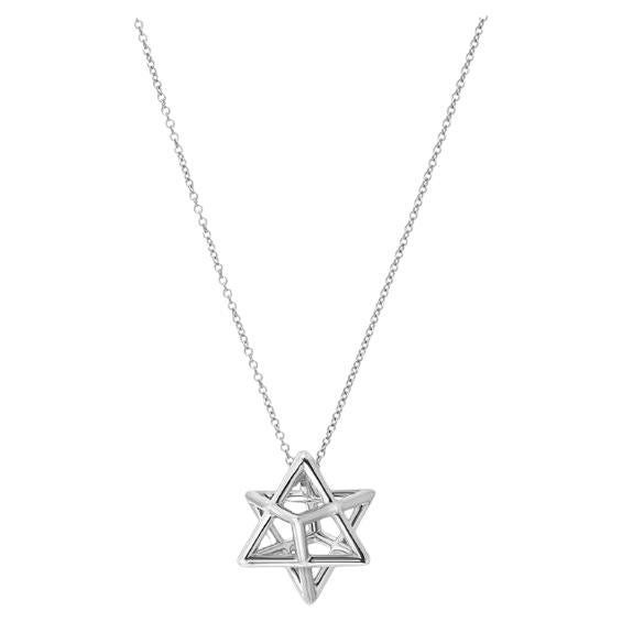 Collier unique de l'étoile de David - Pendentif 3D en argent - Cadeaux juifs de luxe