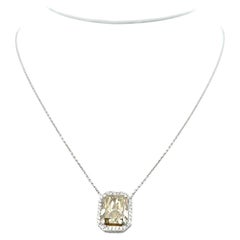 Platinum Pendant Necklace with 3.36ct Round & Radiant Cut Diamonds FDBY-SI1 GIA