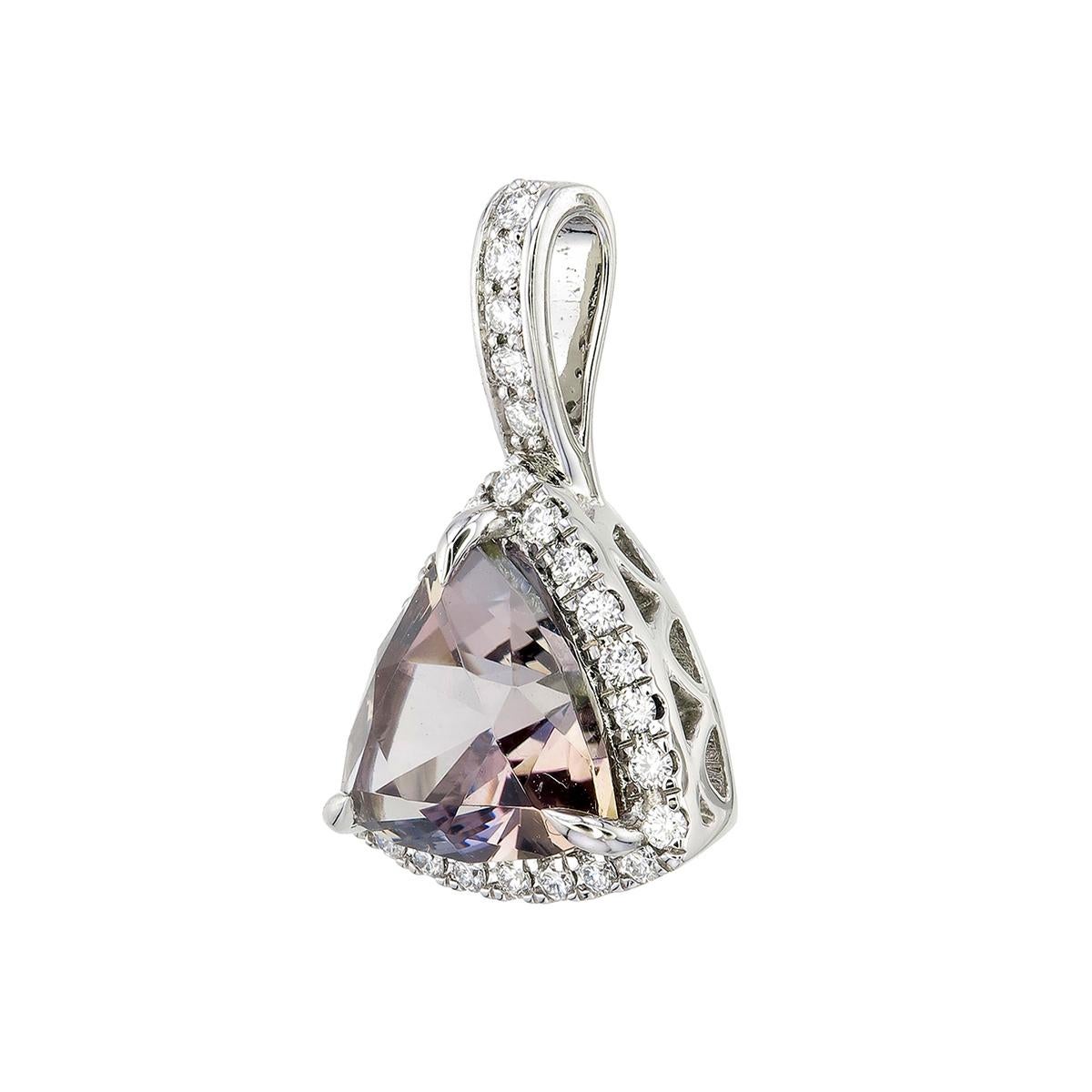 Orloff of Denmark, 3.25 Carat Tanzanite Diamond Pendant in 950 Platinum In New Condition For Sale In Hua Hin, TH