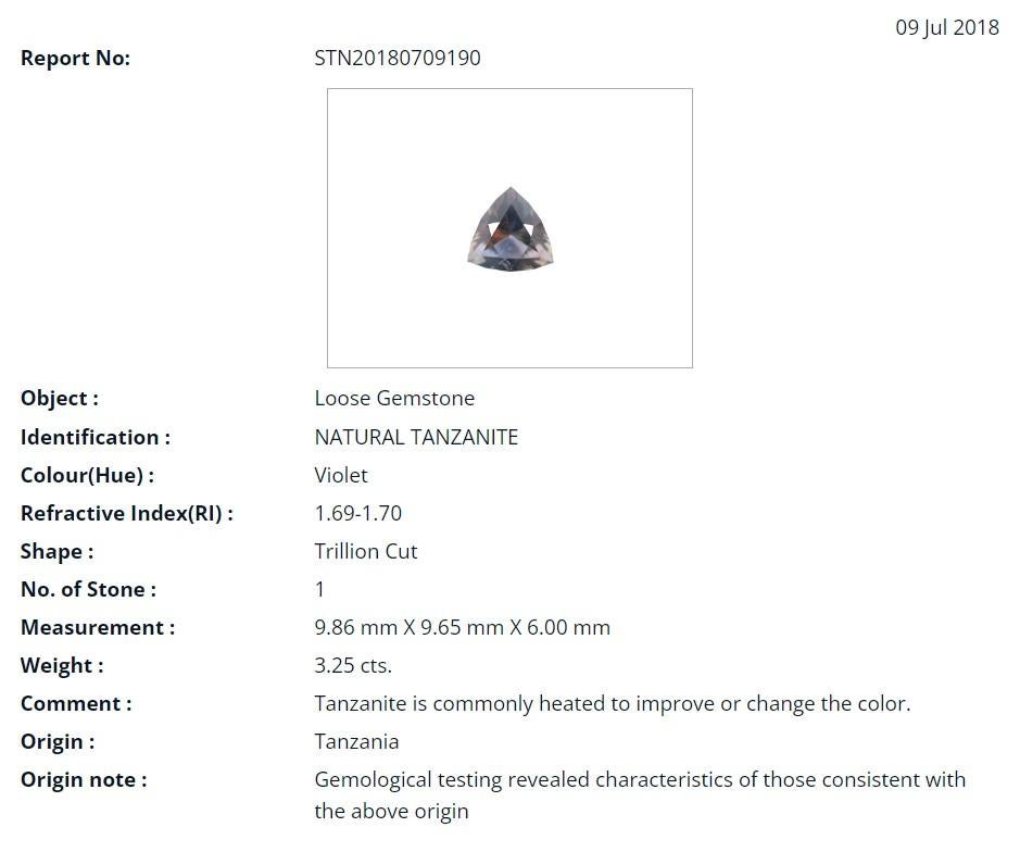 Orloff of Denmark, 3.25 Carat Tanzanite Diamond Pendant in 950 Platinum For Sale 1