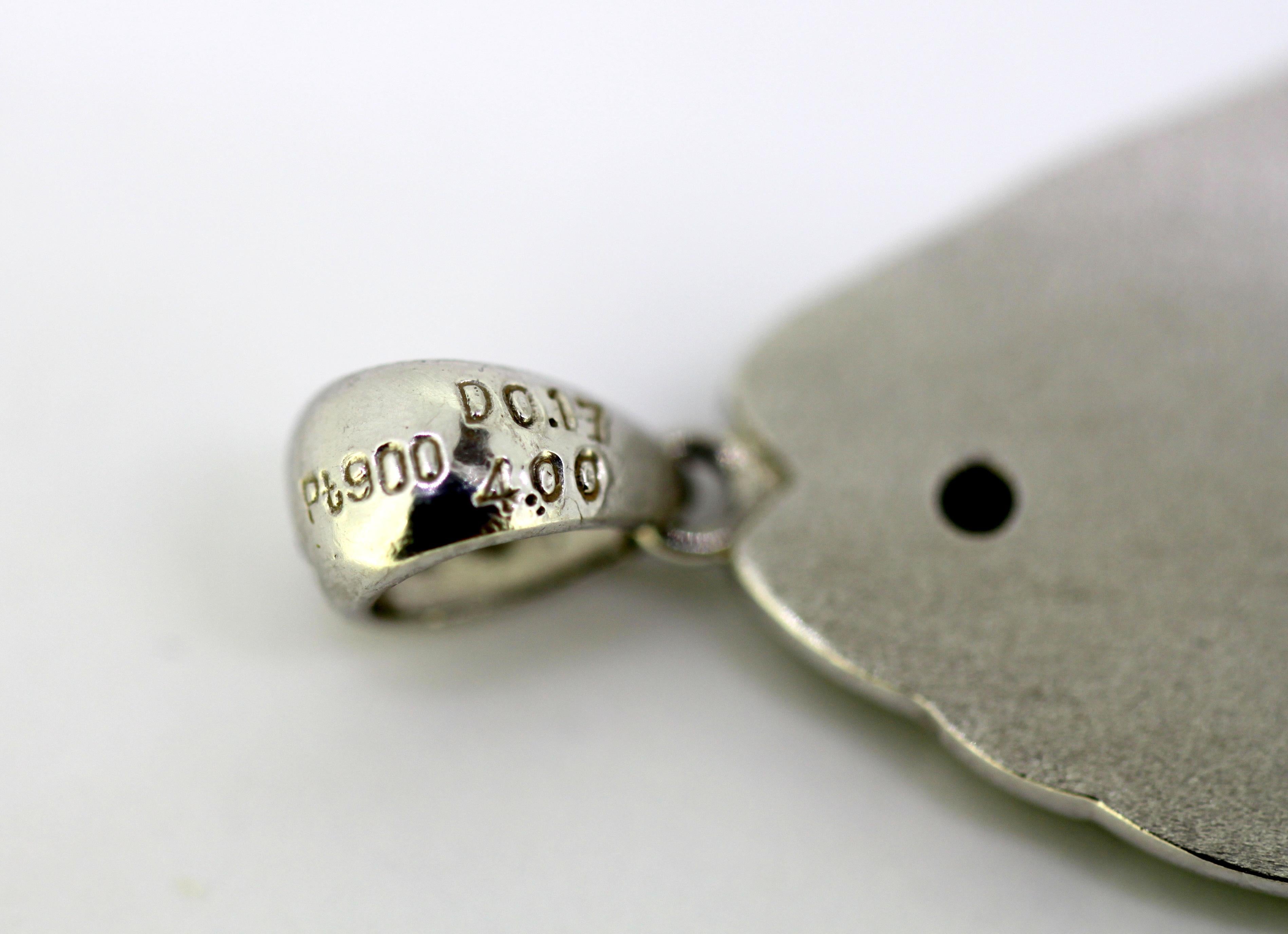 Platinum Pendant with Natural Jade Carving of a Horses Head and Diamonds 4