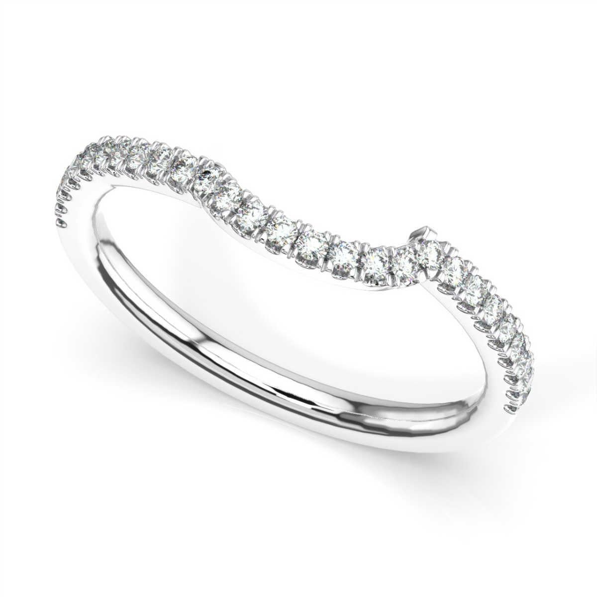 Round Cut Platinum Petite Apulia Diamond Ring '1/5 Ct. tw' For Sale
