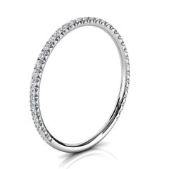 Platinum Petite GIA French Pave Diamond Ring '1/5 Ct. Tw'