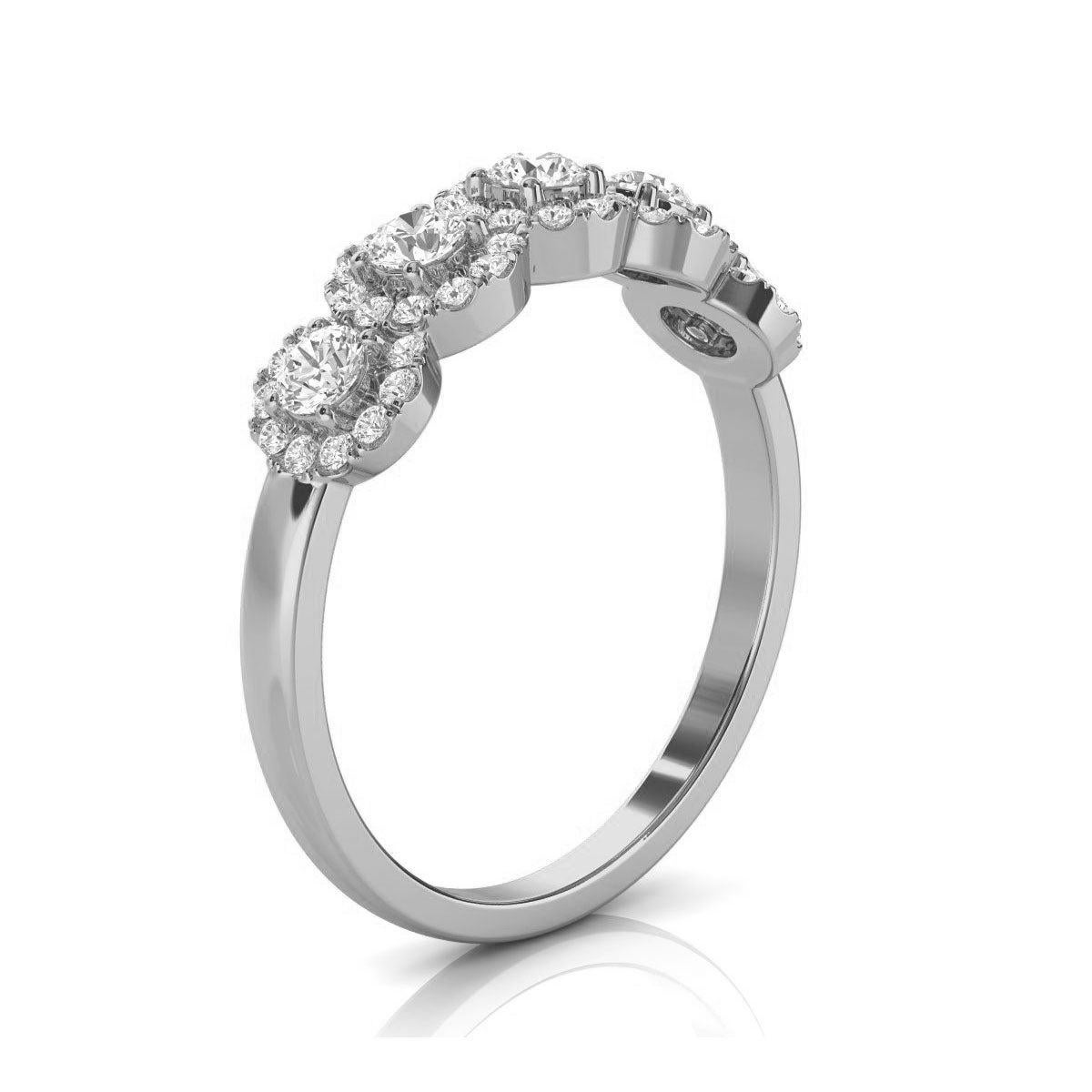 For Sale:  Platinum Petite Jenna Halo Diamond Ring '1/2 Ct. Tw' 2