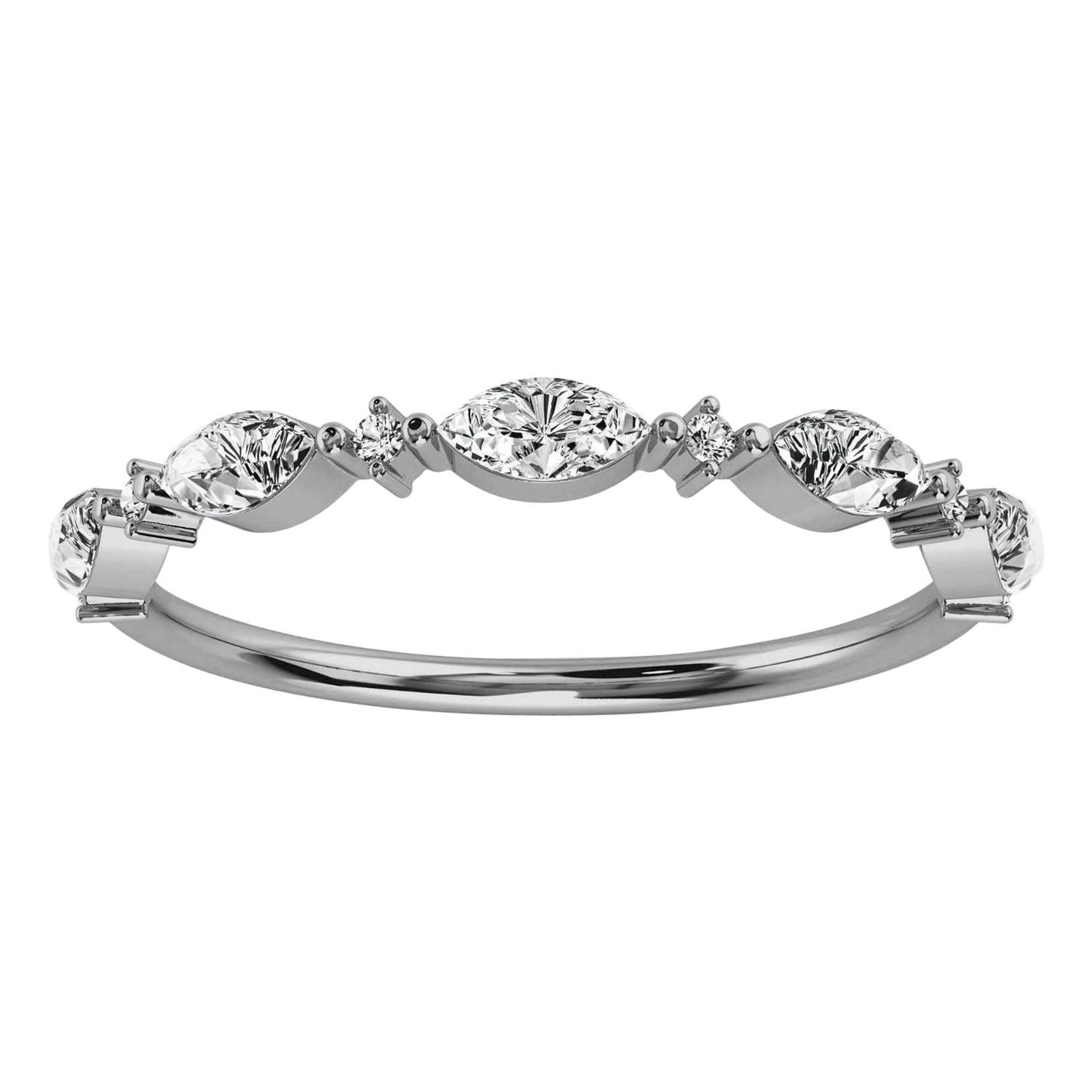 Platinum Petite Marquise Organic Design Diamond Ring '1/4 Ct. Tw' For Sale