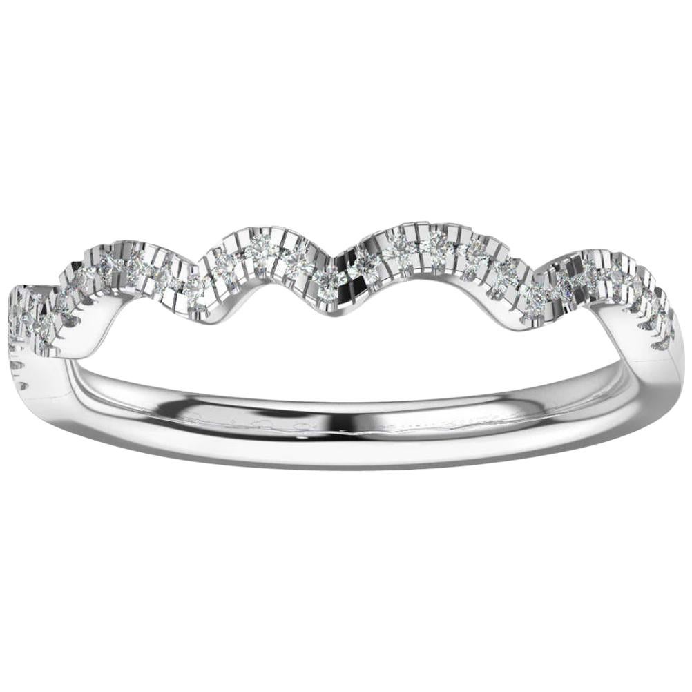 Platinum Petite Milano Diamond Ring '1/6 Carat' For Sale