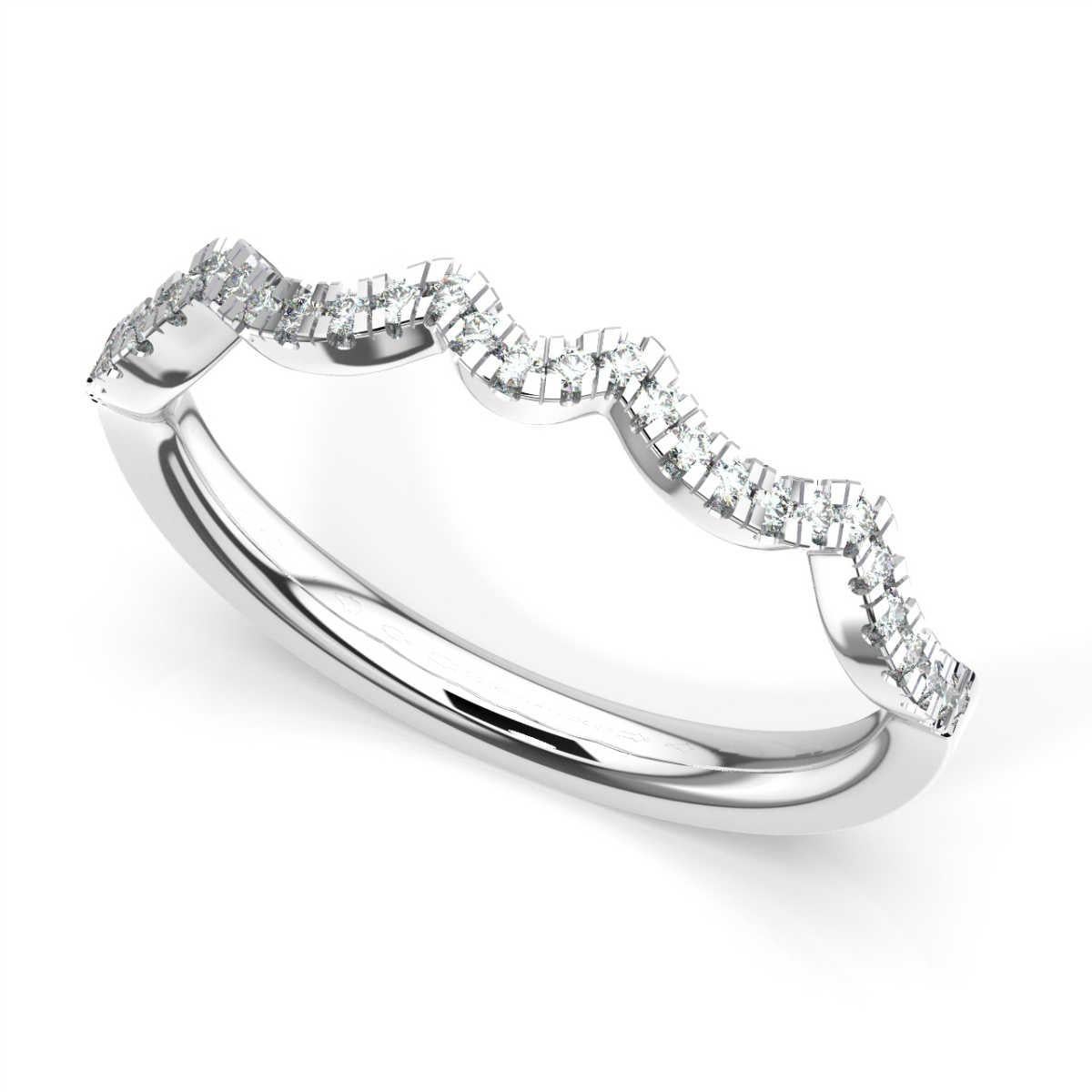 Round Cut Platinum Petite Milano Diamond Ring '1/6 Carat' For Sale