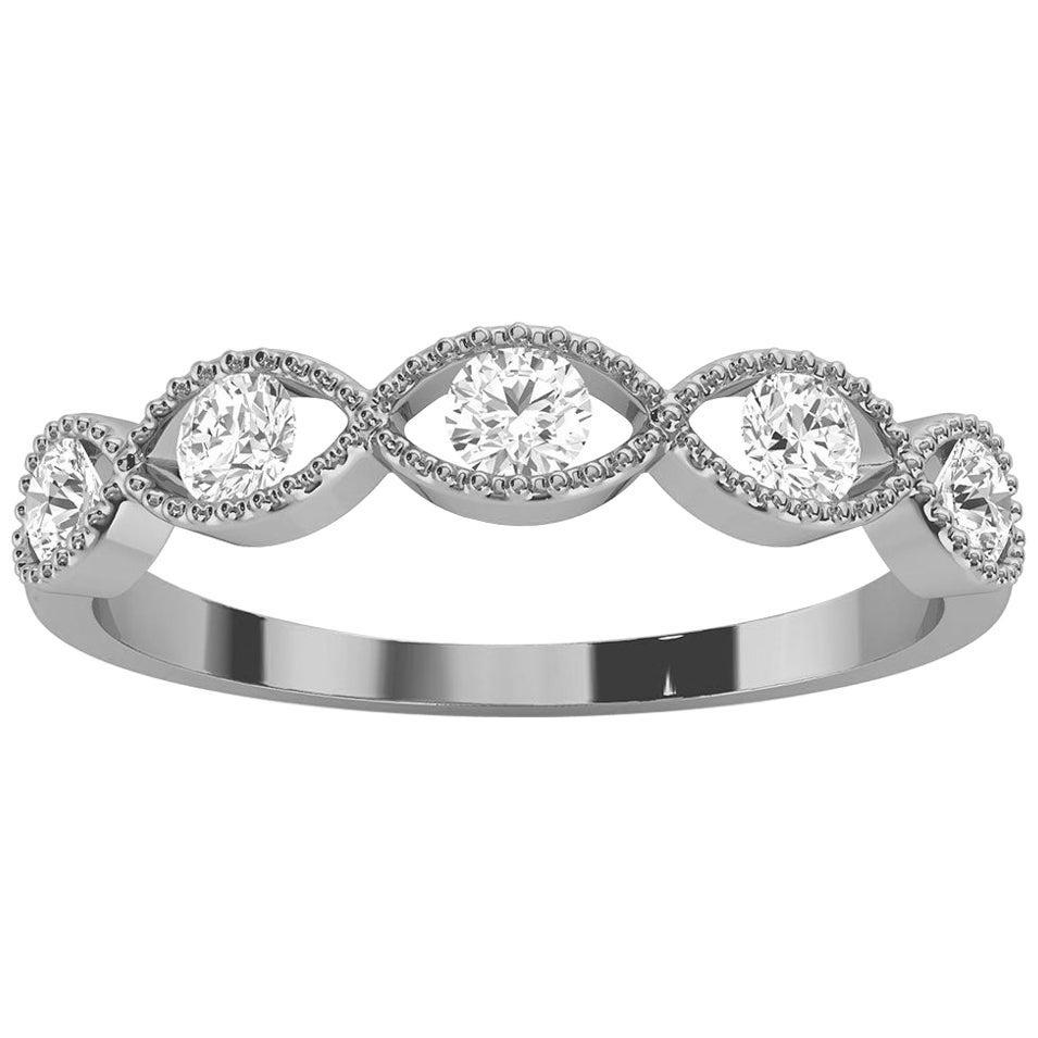 For Sale:  Platinum Petite Yamit Milgrain Diamond Ring '1/3 Ct. tw'