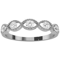 Platinum Petite Yamit Milgrain Diamond Ring '1/3 Ct. tw'