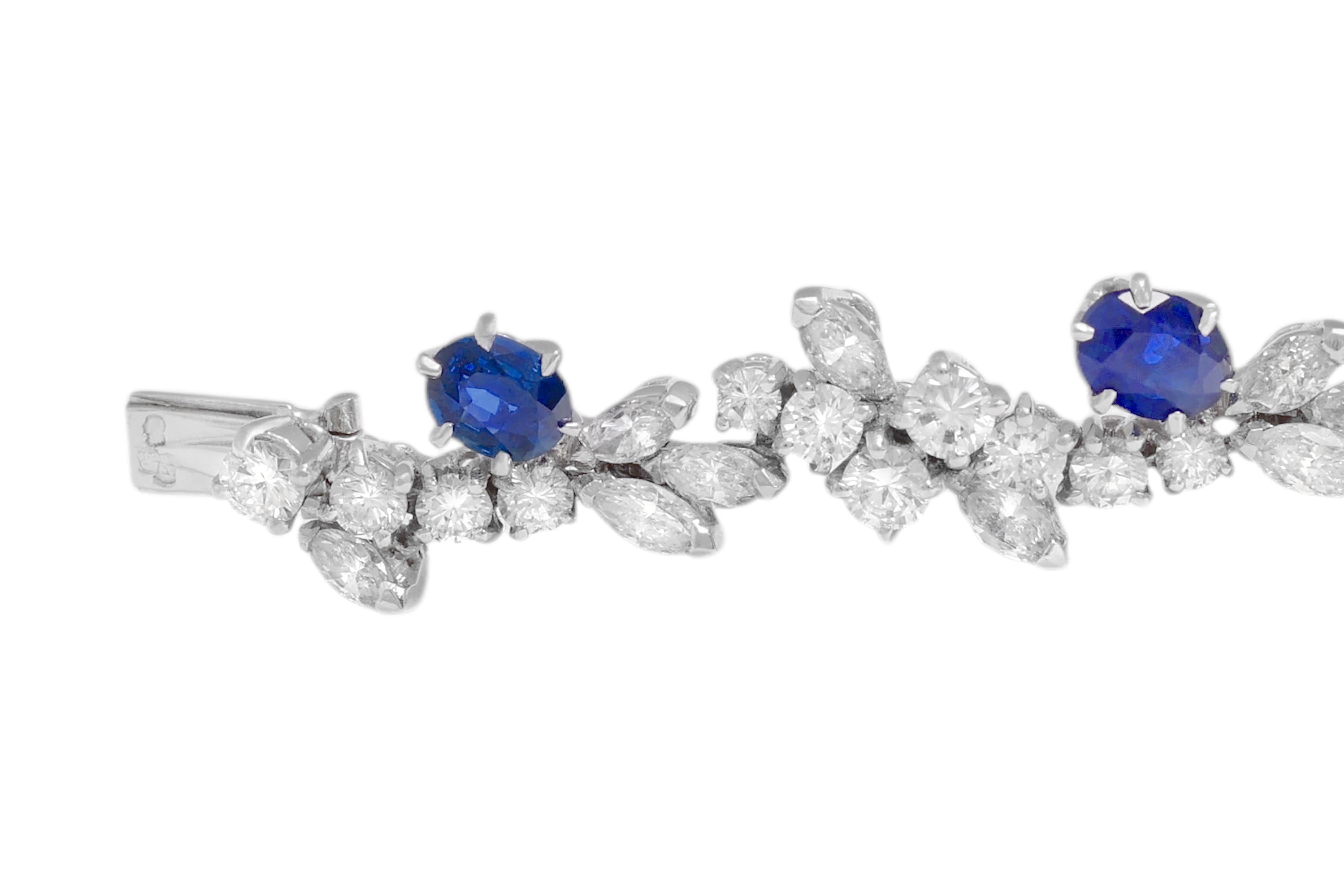 Platinum Piaget Ring & Matching Bracelet, Sapphires & Diamonds, One of A kind ! For Sale 8