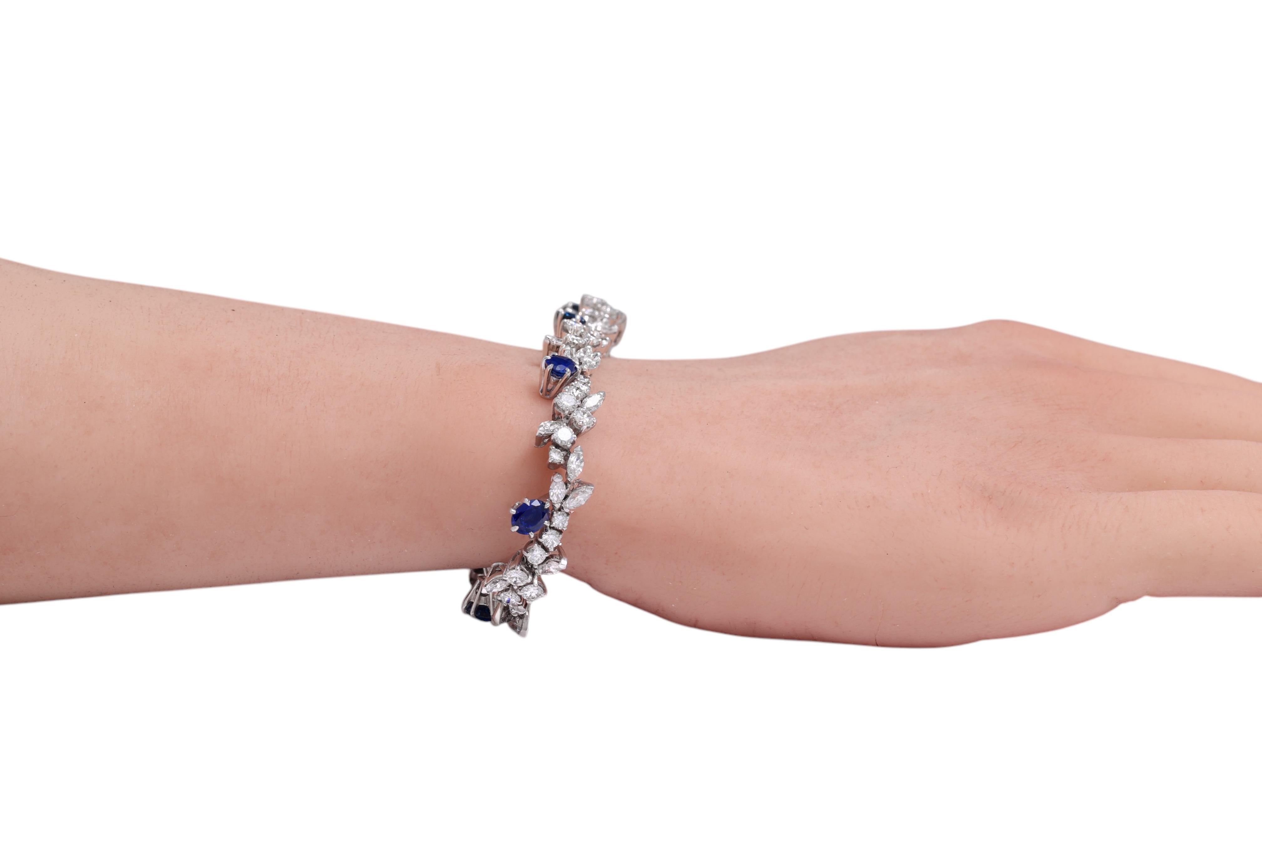 Platinum Piaget Ring & Matching Bracelet, Sapphires & Diamonds, One of A kind ! For Sale 11
