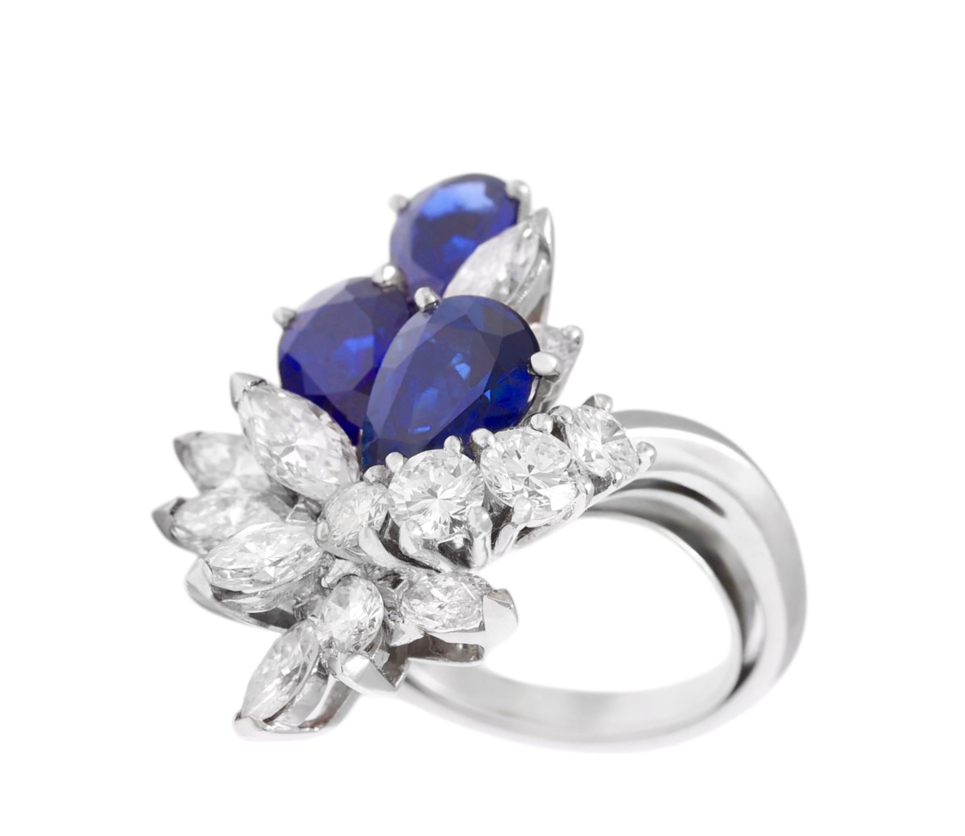 Women's or Men's Platinum Piaget Ring & Matching Bracelet, Sapphires & Diamonds, One of A kind ! For Sale