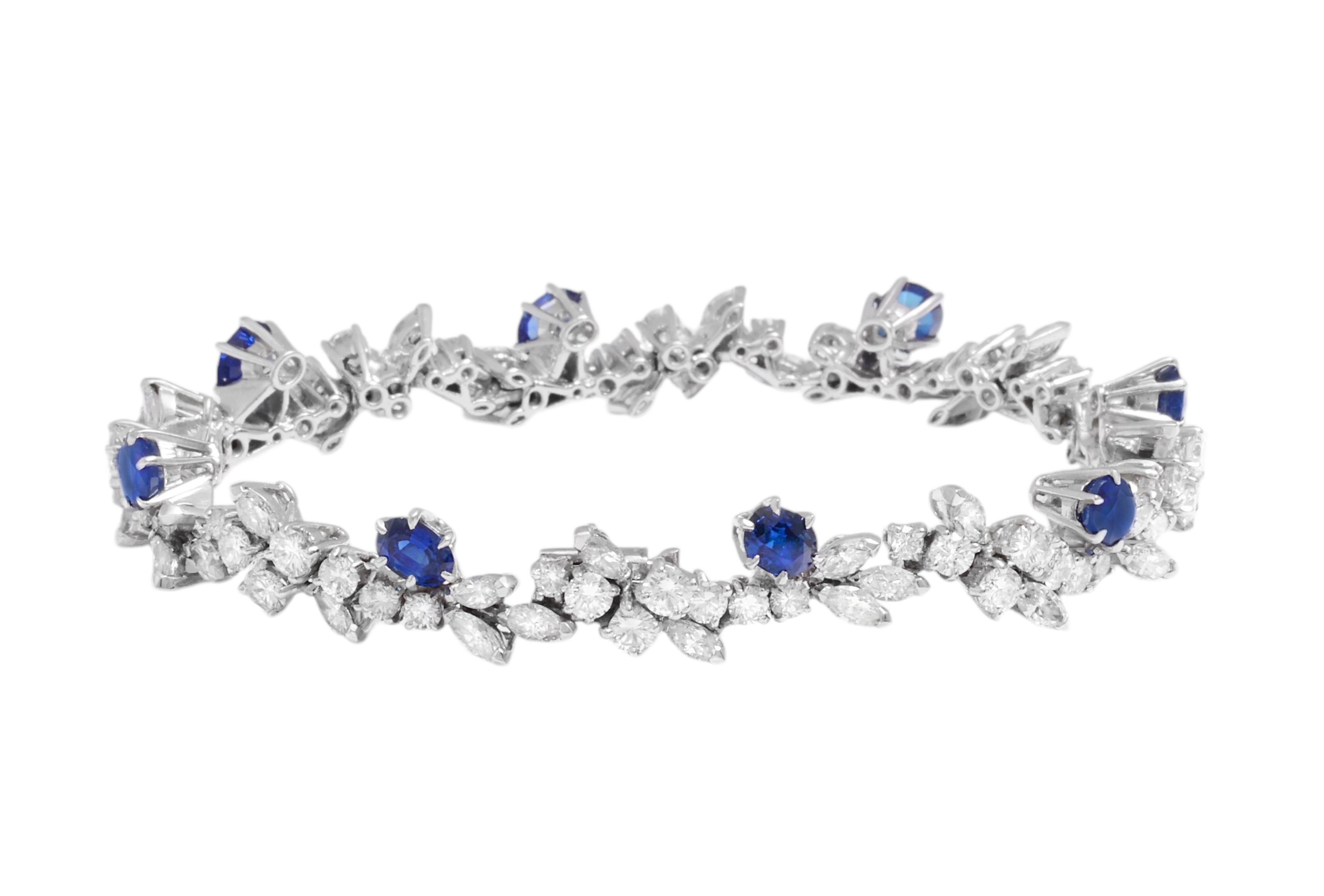 Platinum Piaget Ring & Matching Bracelet, Sapphires & Diamonds, One of A kind ! For Sale 3