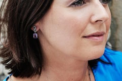 Platinum Pink Amethyst White Diamonds Earrings Aenea Jewellery