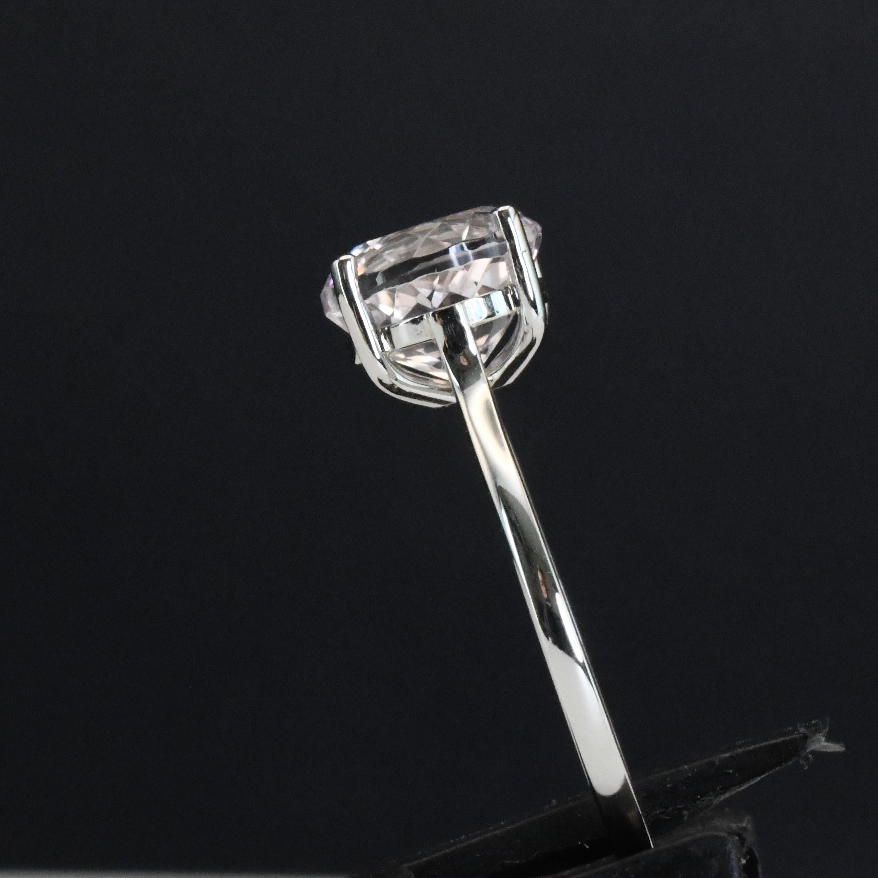 Bague Kunzite rose en platine en vente 6