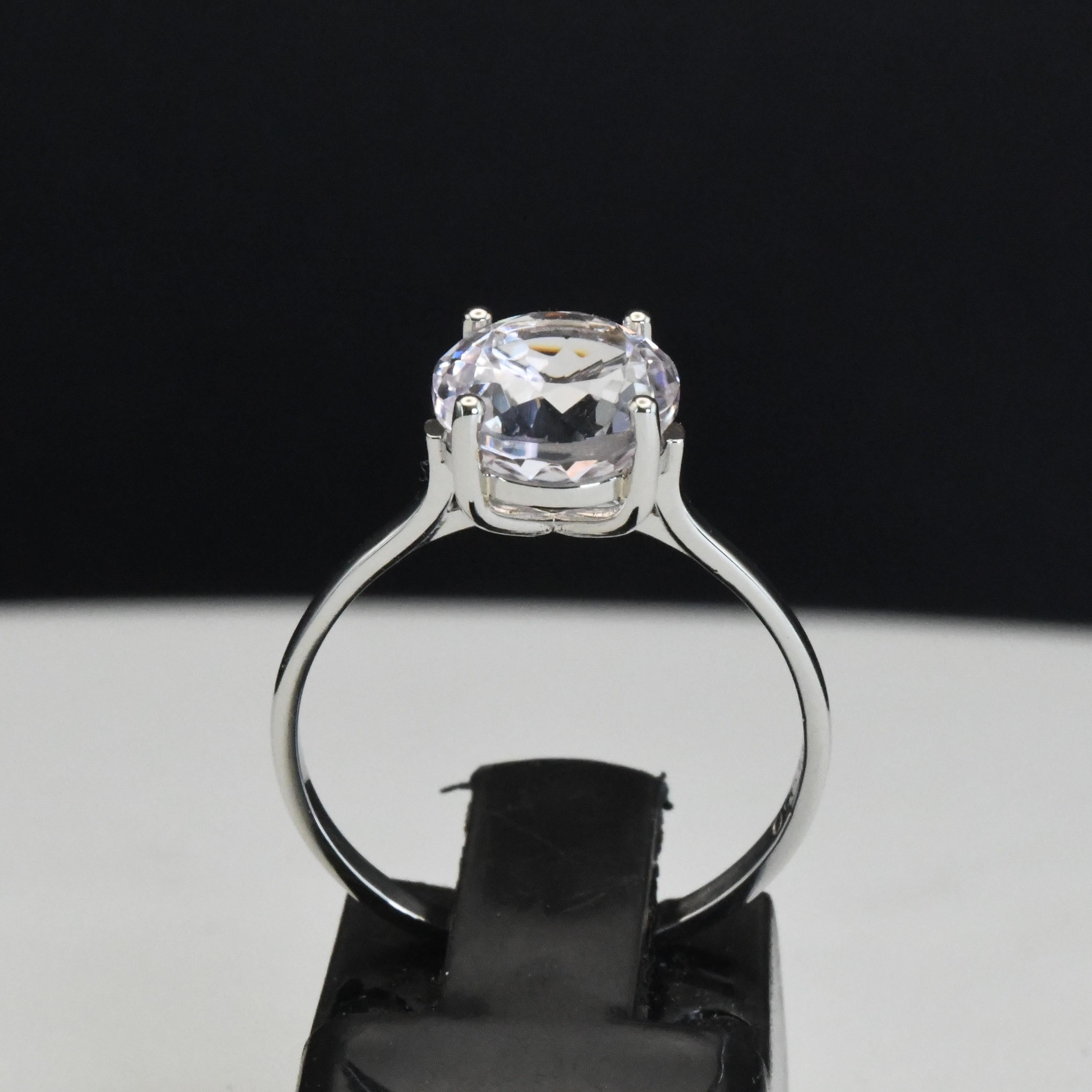 Bague Kunzite rose en platine en vente 4