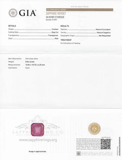 Platinum Pink Sapphire Ring, 8.06 Carat Unheated GIA Certified