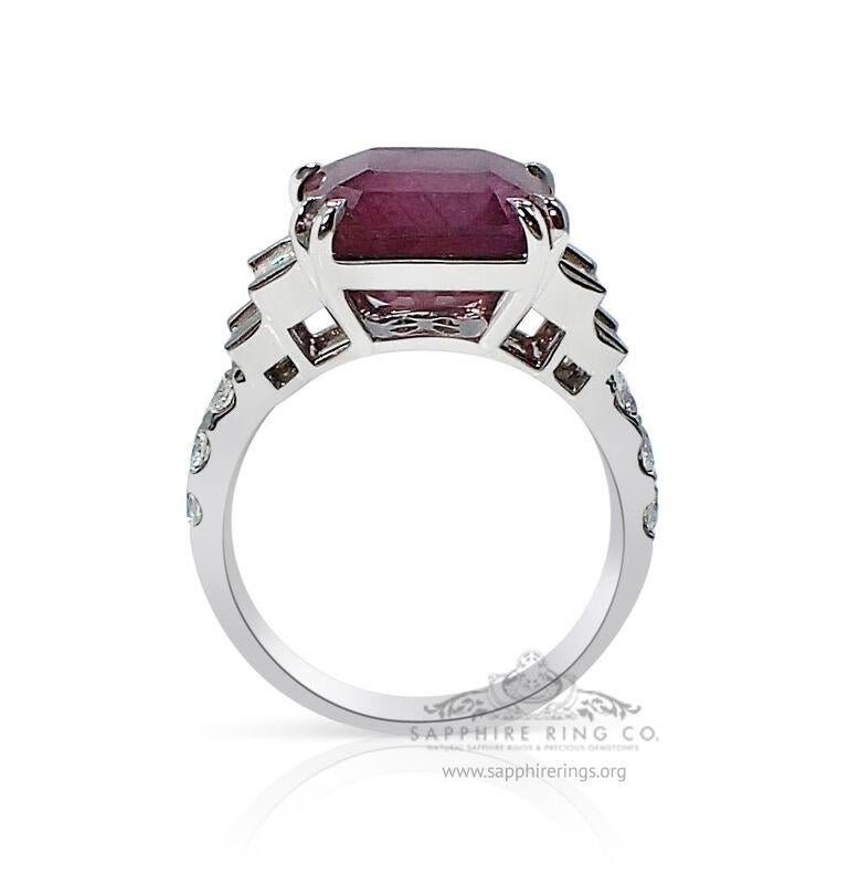 Platinum Pink Sapphire Ring, 8.06 Carat Unheated GIA Certified For Sale 1