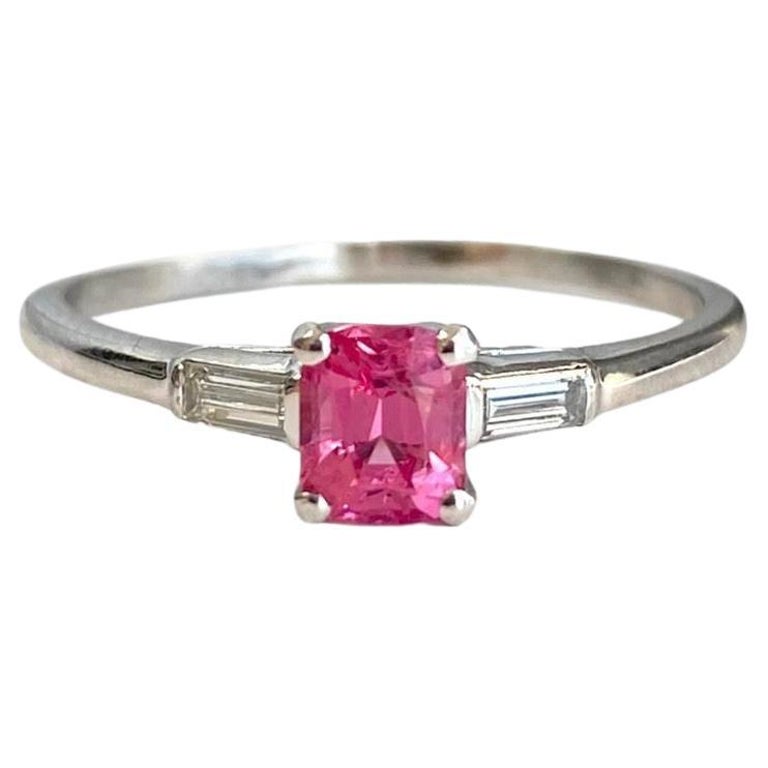 The Pink Stud Ring in Platinum
