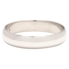 Platinum Plain Band Ring, Ring Size 6.5, Stackable, Wedding Band