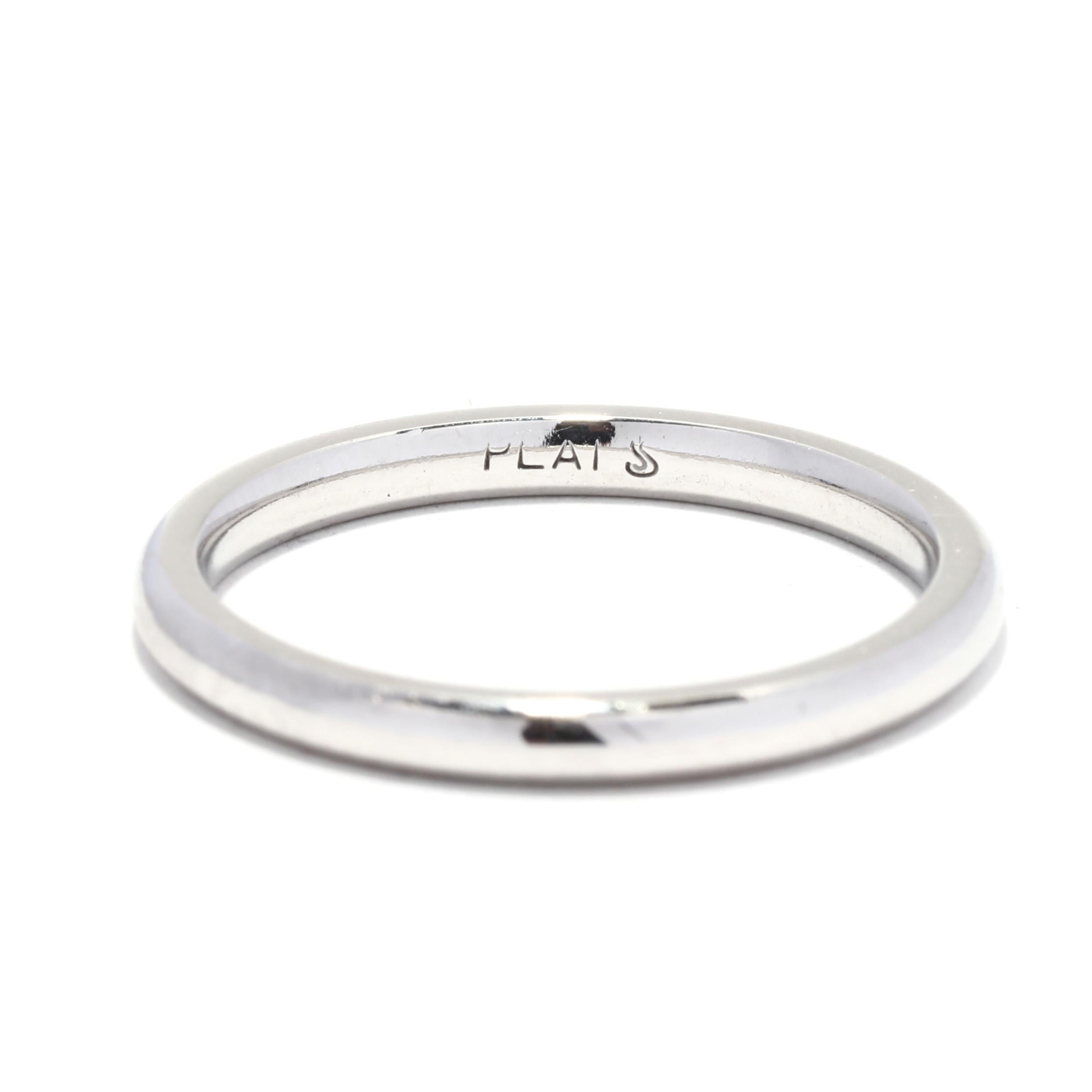 Platin Plain Ehering, Ring Einfacher Platinband für Damen oder Herren