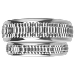 Used Platinum Polished Mill Grain Wedding Bridal Set