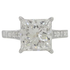Platinum Princess Brilliant Cut Diamond Channel Set Engagement Ring