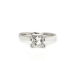 Platinum Princess Cut 1.89 Carat Diamond Solitaire Engagement Ring