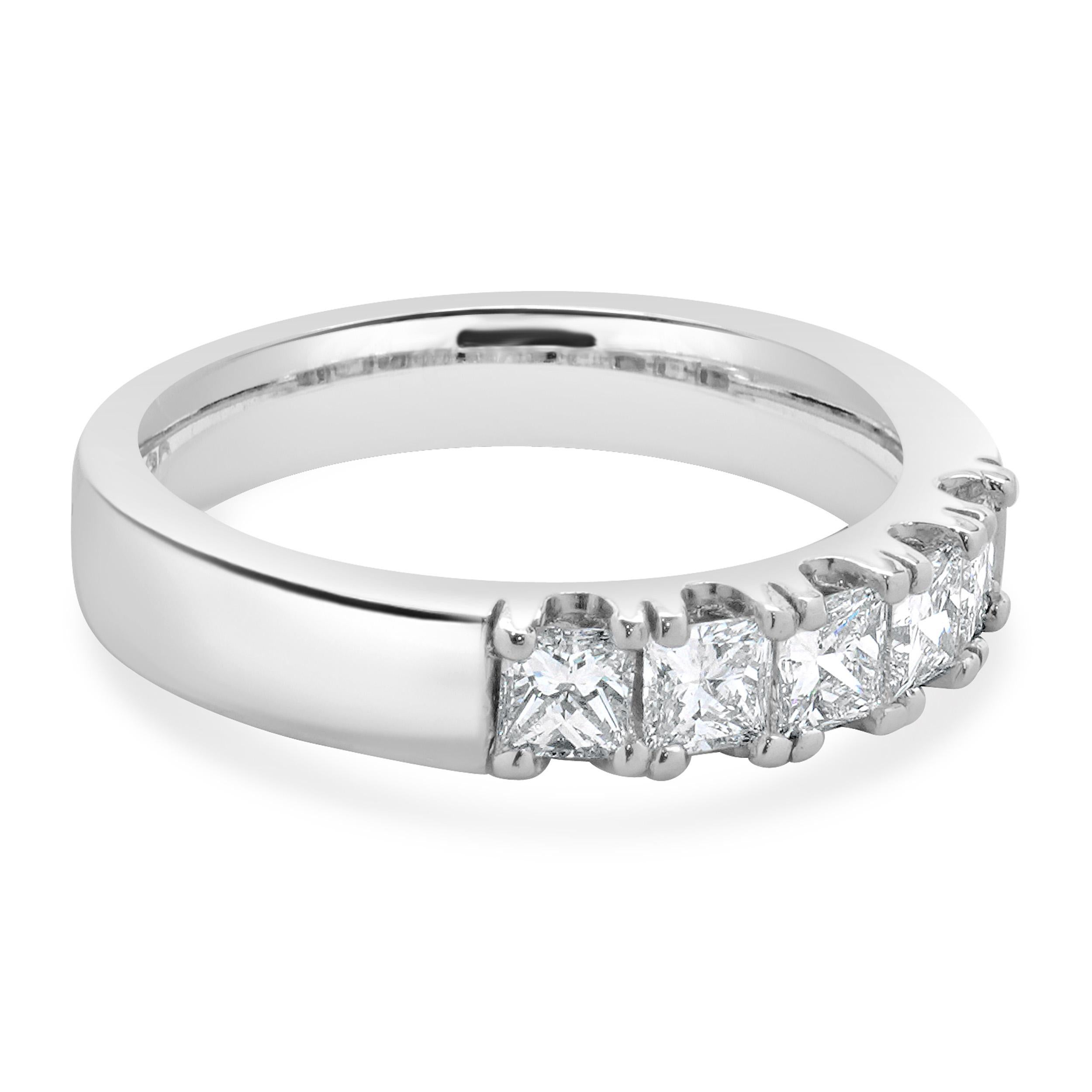 Women's Platinum Princess Cut Diamond Band For Sale