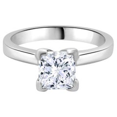 Used Platinum Princess Cut Diamond Engagement Ring