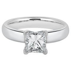 Used Platinum Princess Cut Diamond Engagement Ring