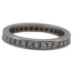 Bracelet d'éternité en platine avec diamant taille princesse de 3,00 carats, taille 8,25