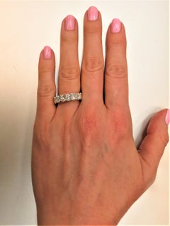 Platinum Princess Cut Diamond Prong Set Eternity Band