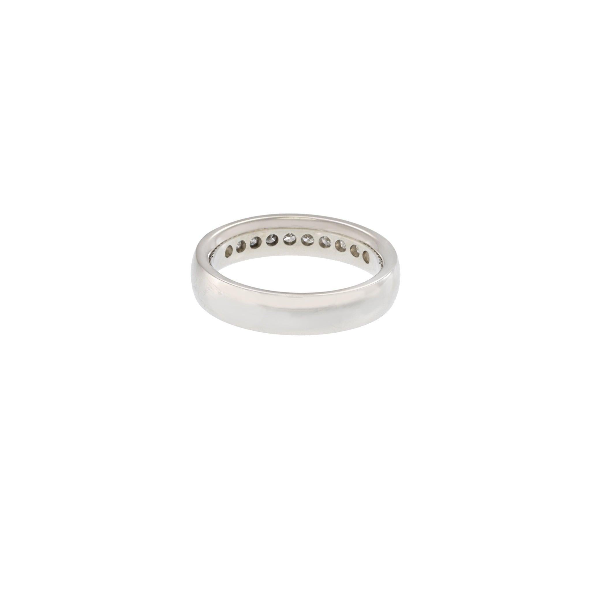 Platinum Princess Cut Diamond Wedding Band For Sale 1
