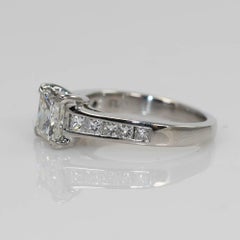 Platinum Princess Cut GIA Certified Diamond Ring 1.03ct