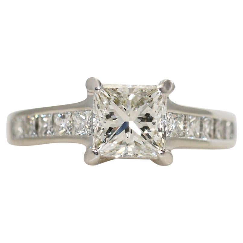Platin Prinzessinnenschliff GIA zertifiziert Diamantring 1,03ct