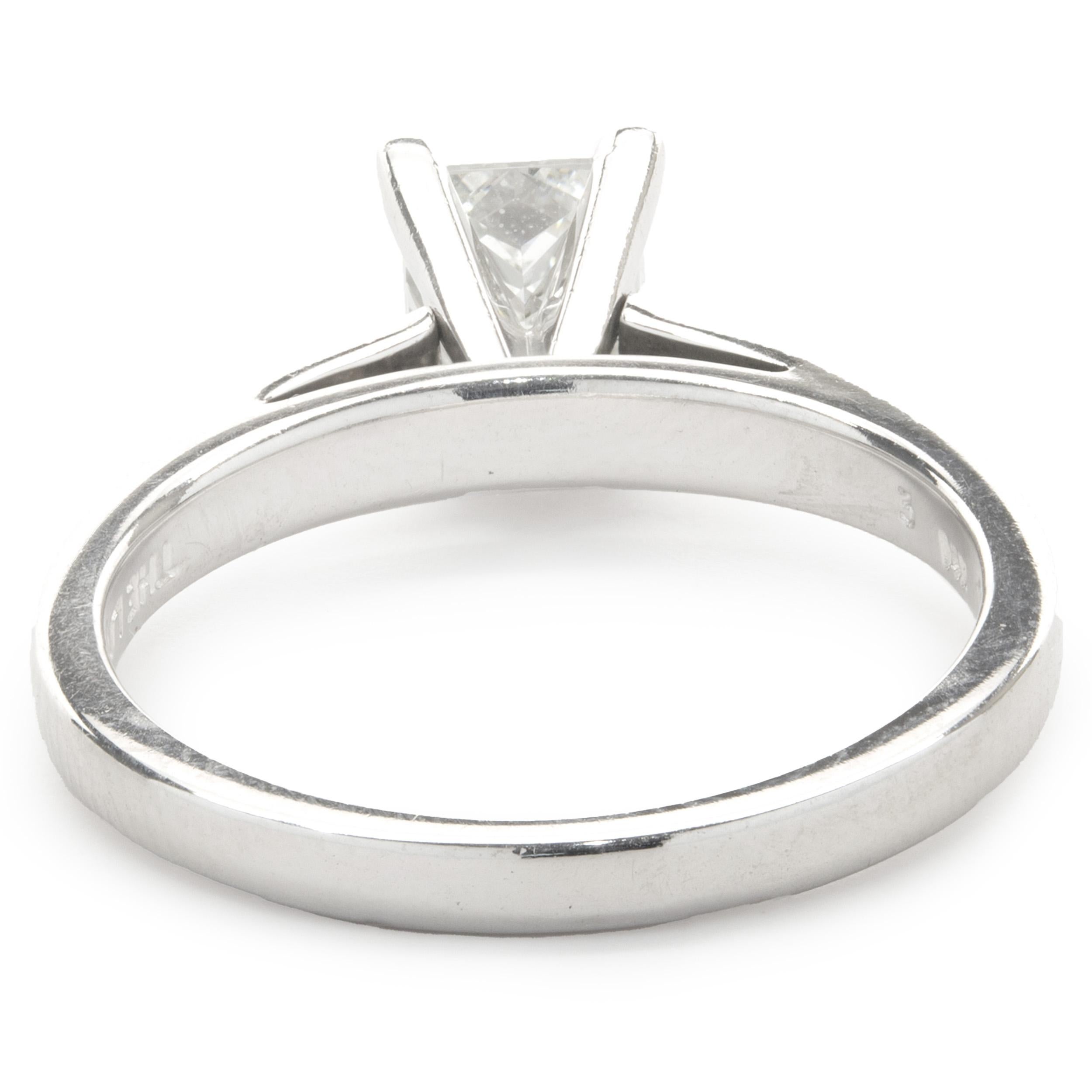 Women's Platinum Princess Cut Leo Diamond Engagement Ring For Sale