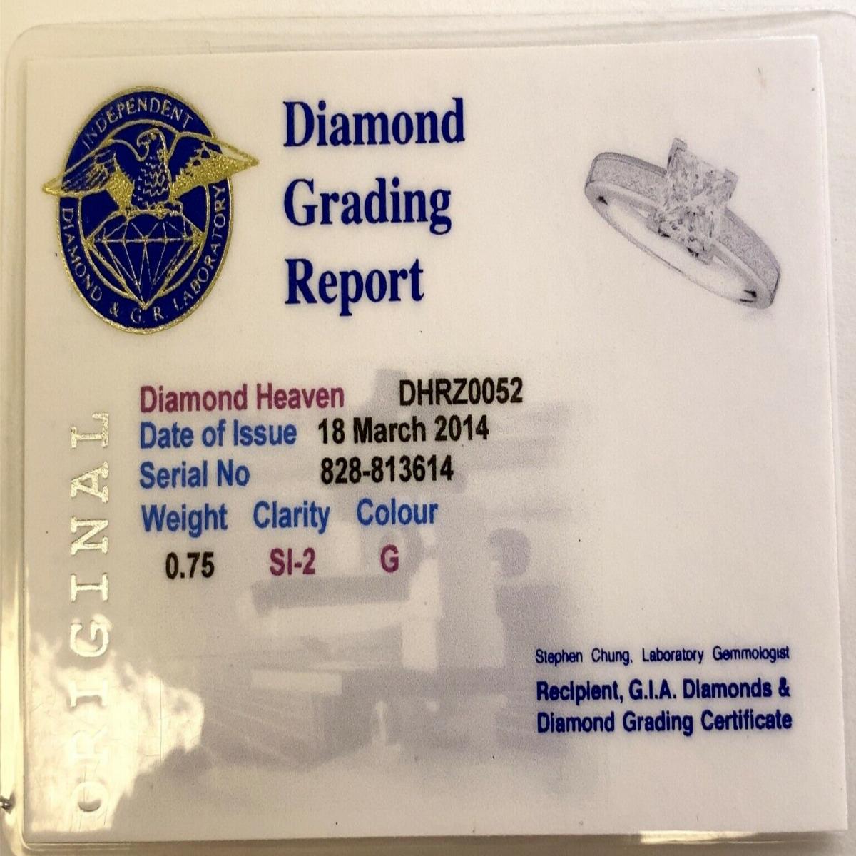 Palladium Princess Cut Solitaire 0.50ct G/SI2 Diamond Ring For Sale 1