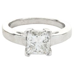 Used Platinum Princess Cut Solitaire Engagement Ring