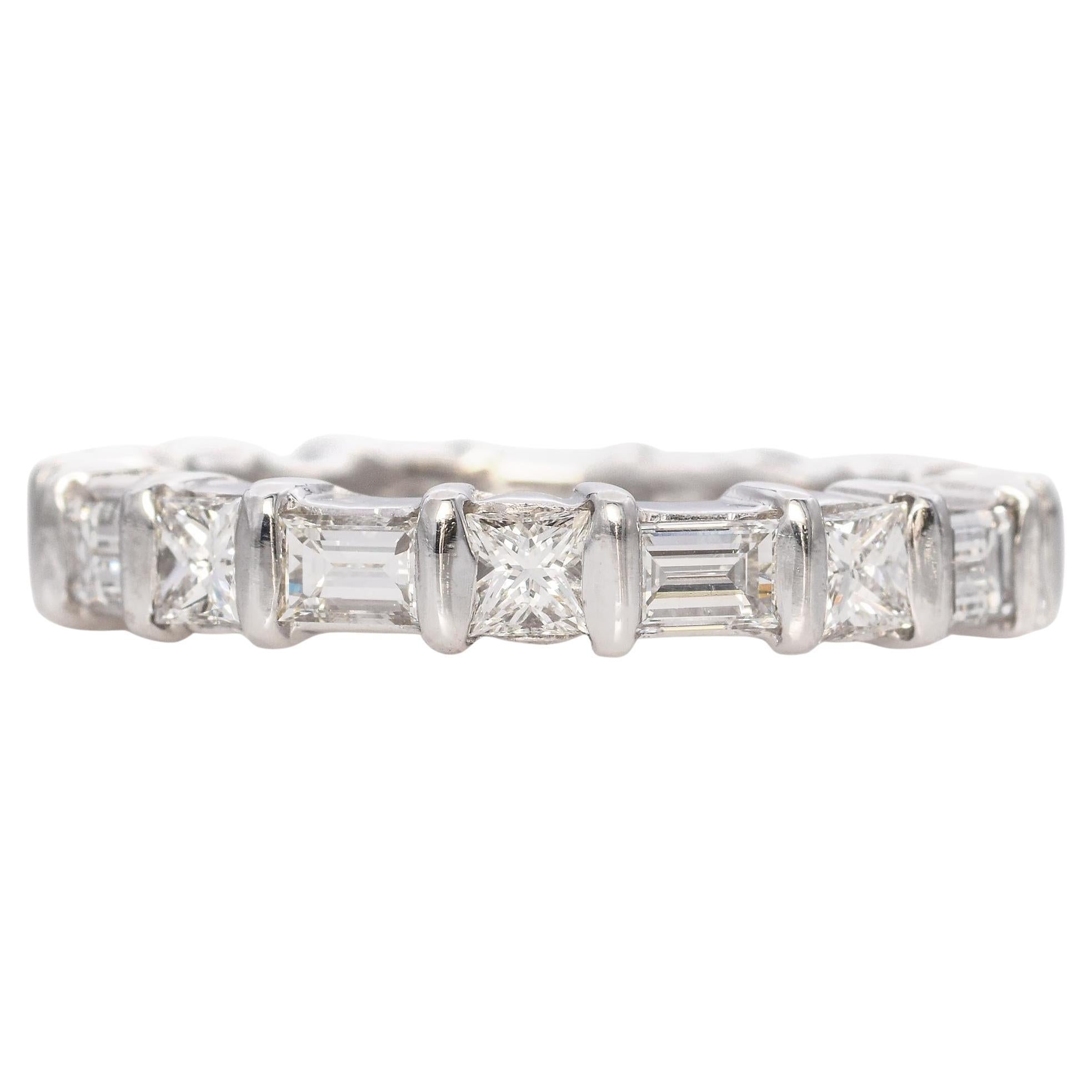 Platinum Princess 
Emerald Cut 2.25 TCW Diamond Eternity Wedding Band